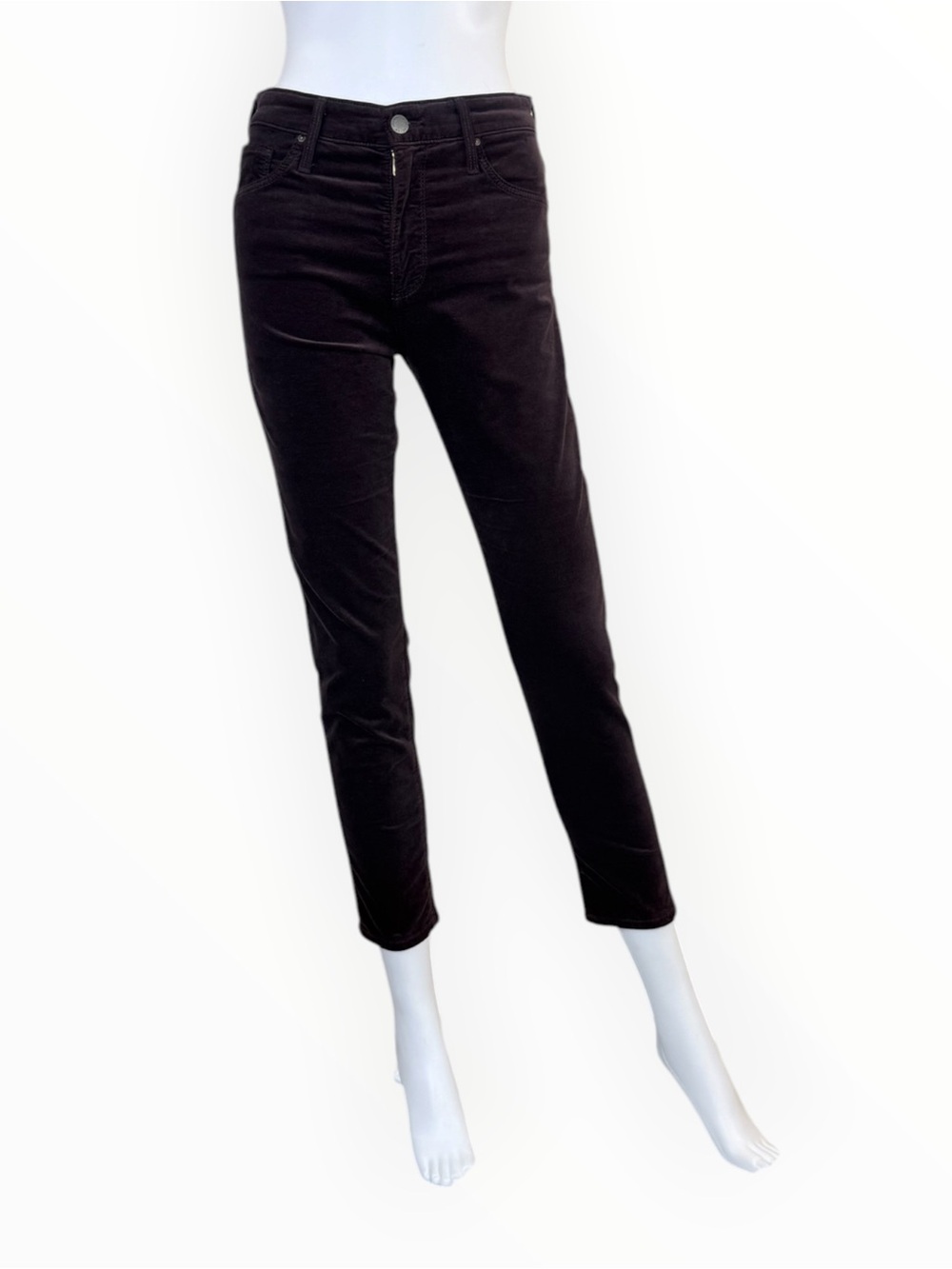 AG x Anthropologie NWT Plum Velour High Rise Stevie Ankle Jeans Size 26P Q1037